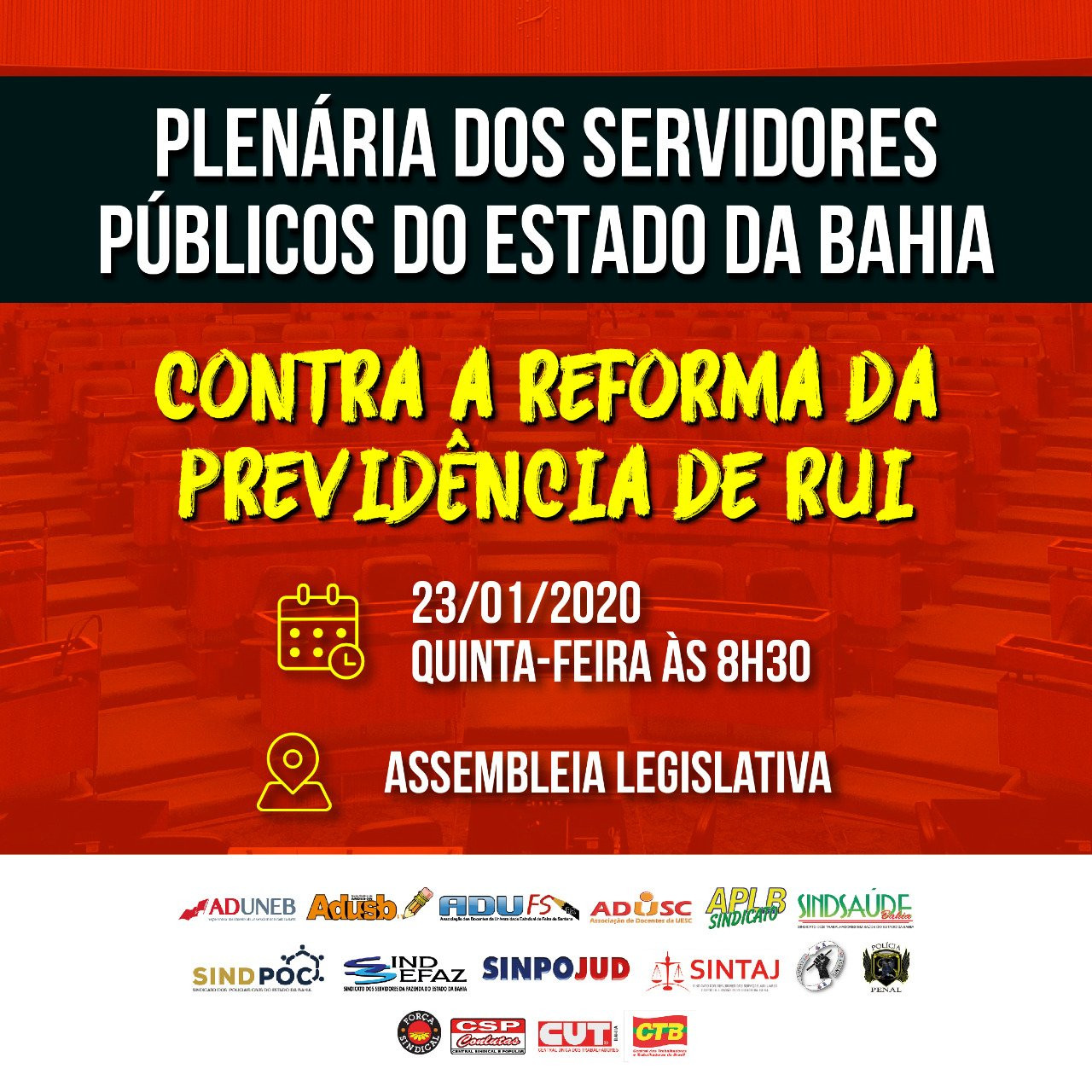 Medida Provisória 159 – CTB-Bahia convoca entidades e servidores para plenária na Assembleia Legislativa