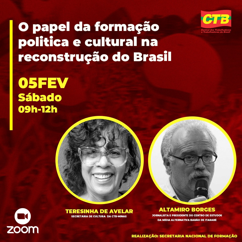 CTB promove Seminário de Formação Política e Cultural. Inscreva-se!