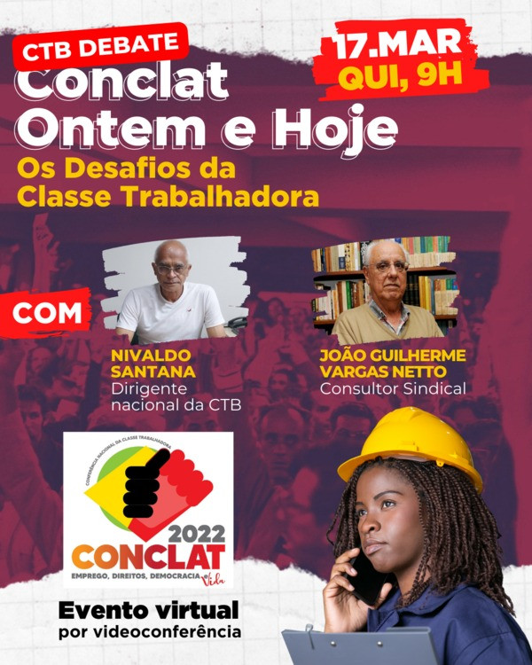 Seminário “Conclat Ontem e Hoje” terá Nivaldo Santana e João Guilherme