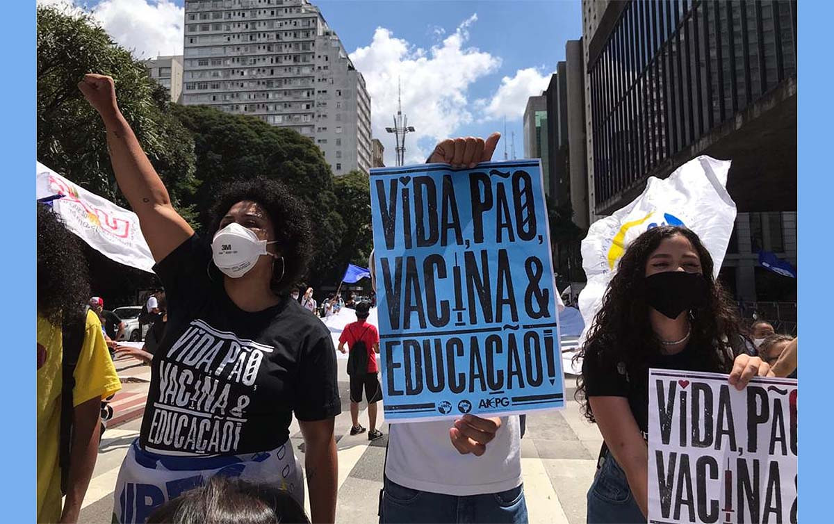 Estudantes fazem protestos por vida, pão, vacina, educação e #ForaBolsonaro