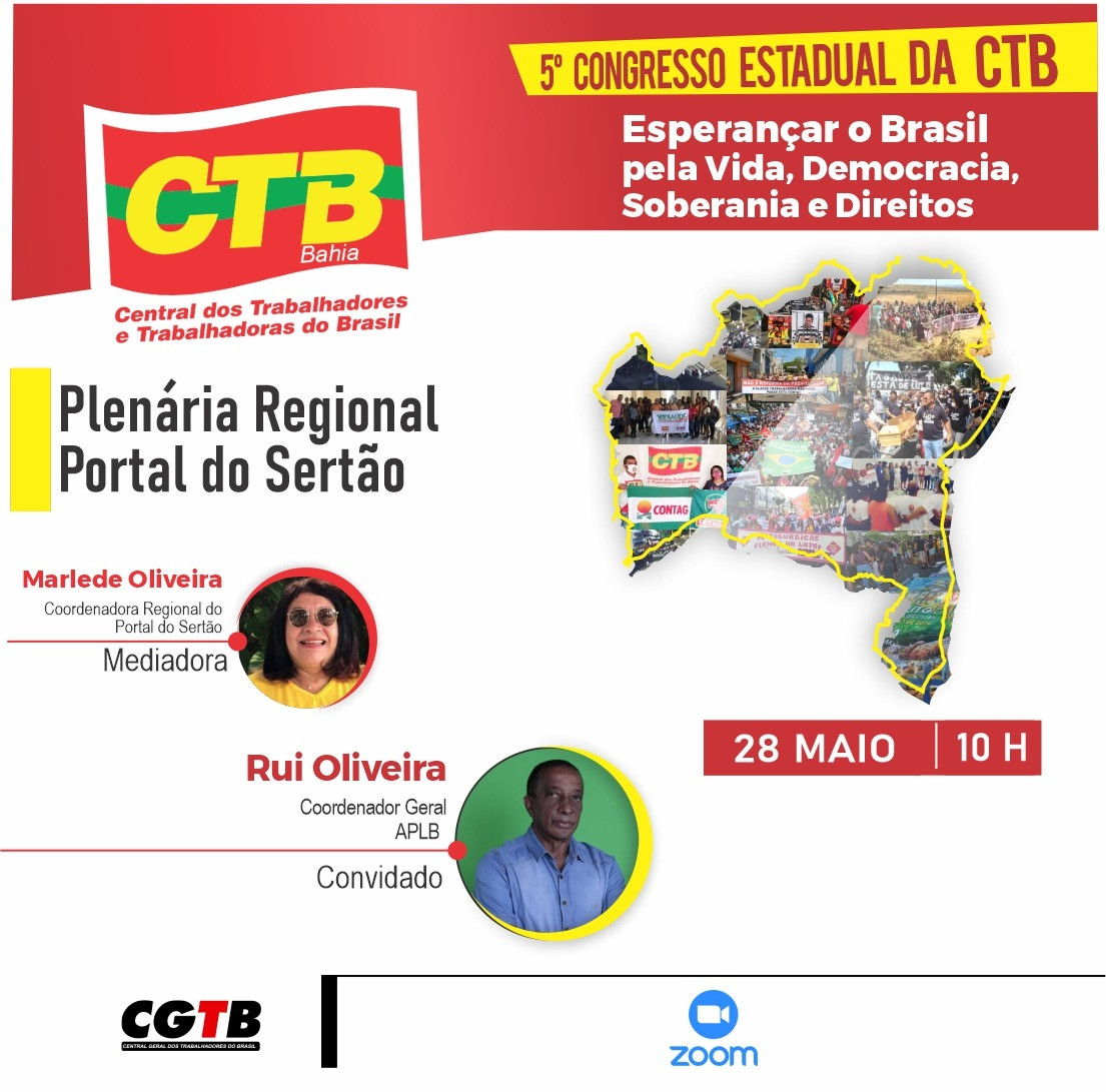 A Regional Portal do Sertão convoca para plenária, sexta-feira, 28