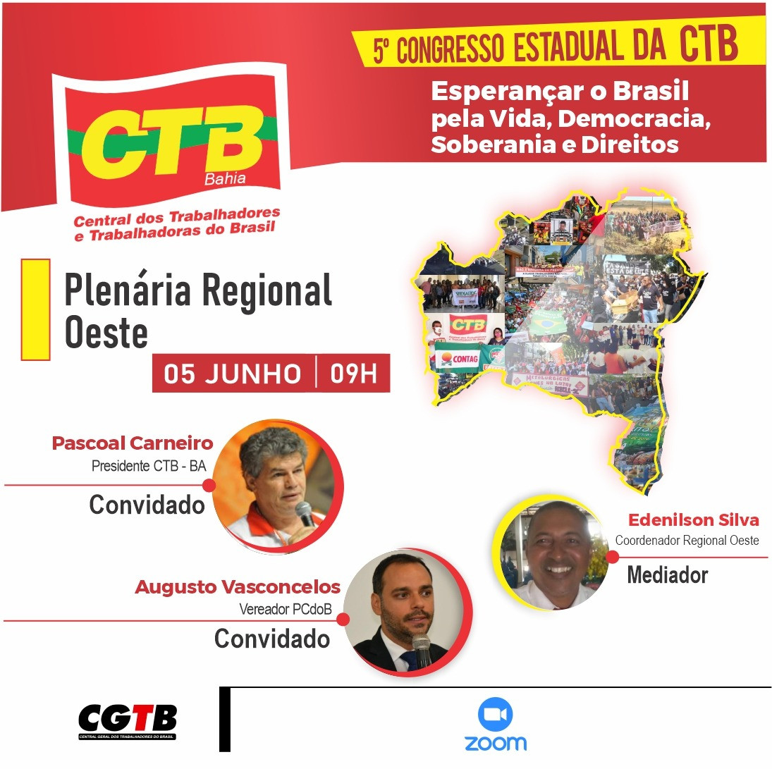 A Regional Oeste convoca para plenária, sábado, 05