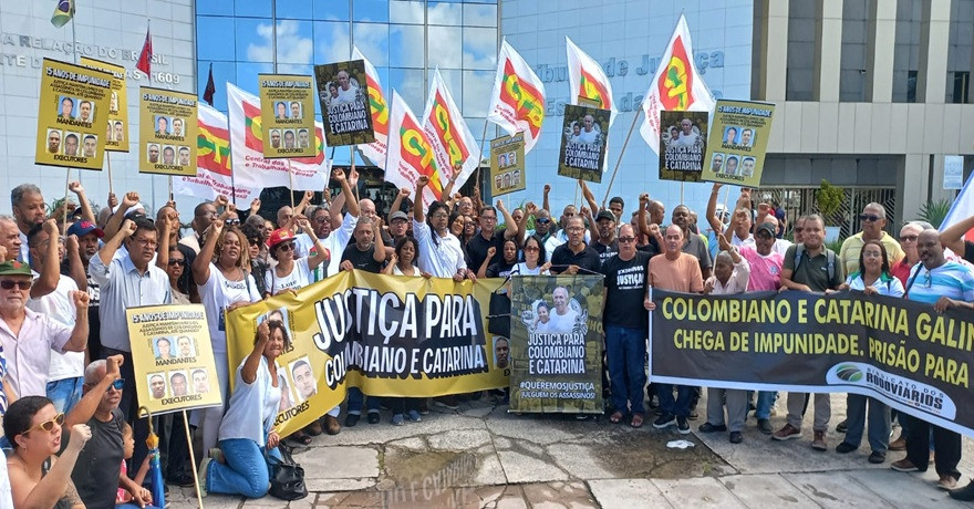CTB fortalece ato por justiça para Paulo Colombiano e Catarina Galindo