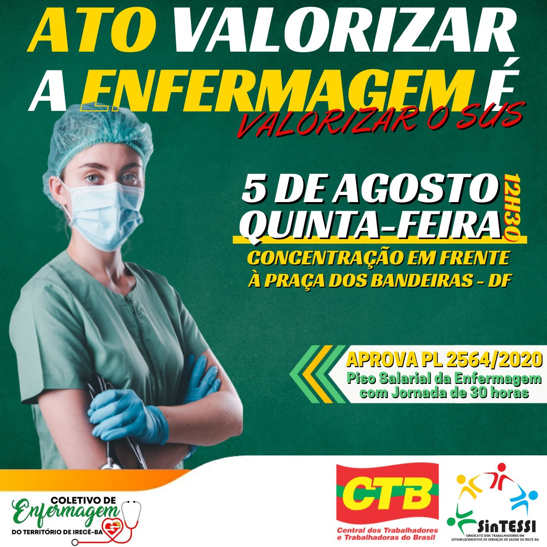 Enfermagem realiza ato em Brasília na quinta-feira (5)