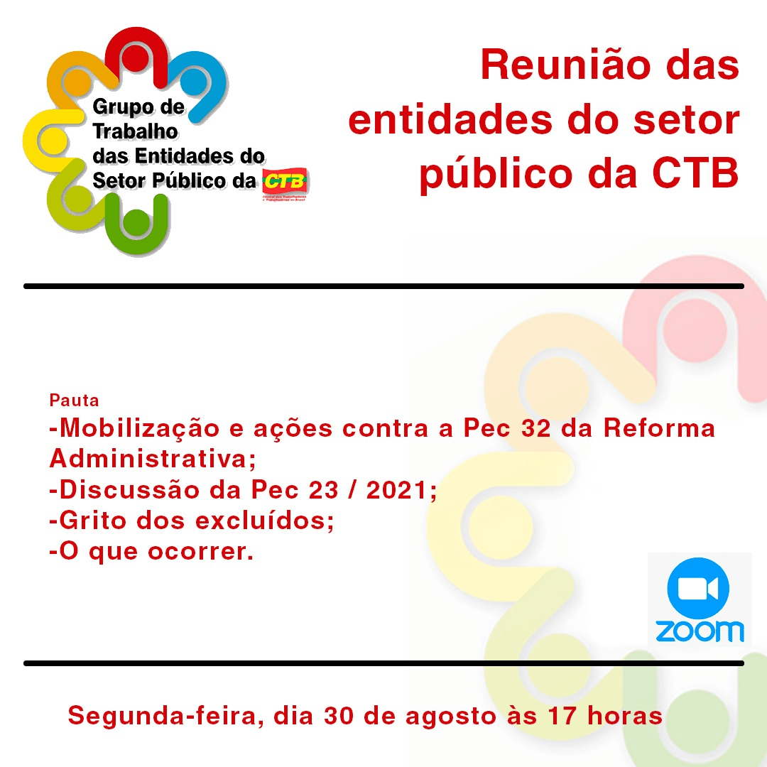 CTB-Bahia convoca direção estadual e as entidades do serviço público para reunião virtual, segunda (30)