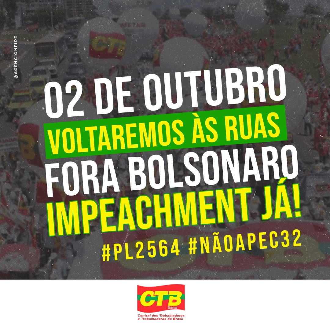 Campanha Fora Bolsonaro confirma novas manifestações em 2 de outubro