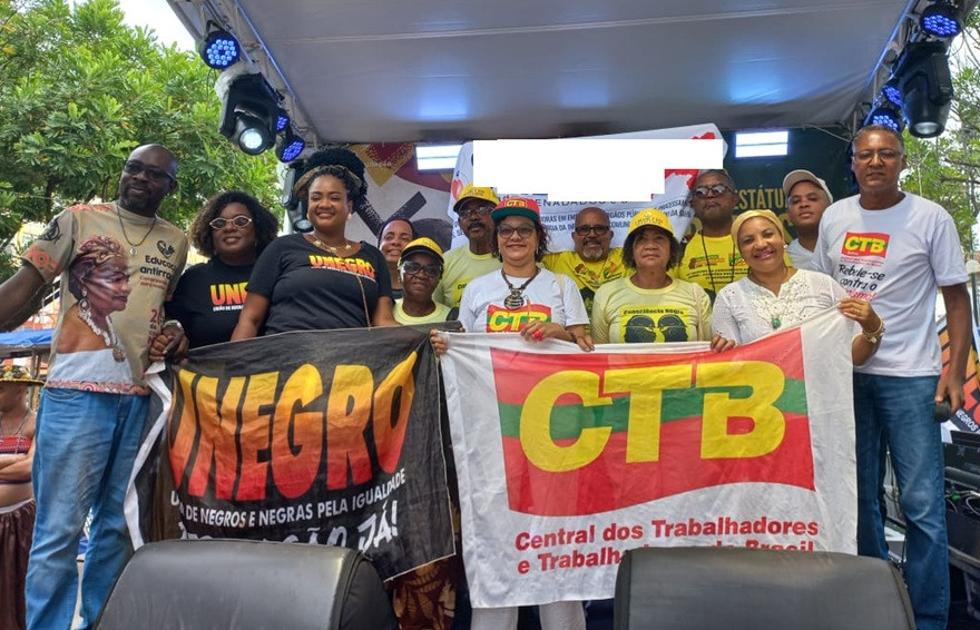 CTB reforça ato da UNEGRO na lavagem da estátua de Zumbi