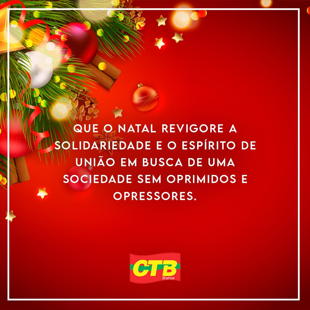 CTB-Bahia deseja um Feliz Natal e um Ano Novo cheio de esperança