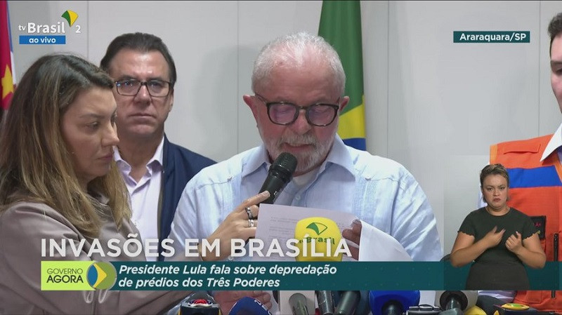 Lula decreta intervenção no DF após invasão terrorista de bolsonaristas