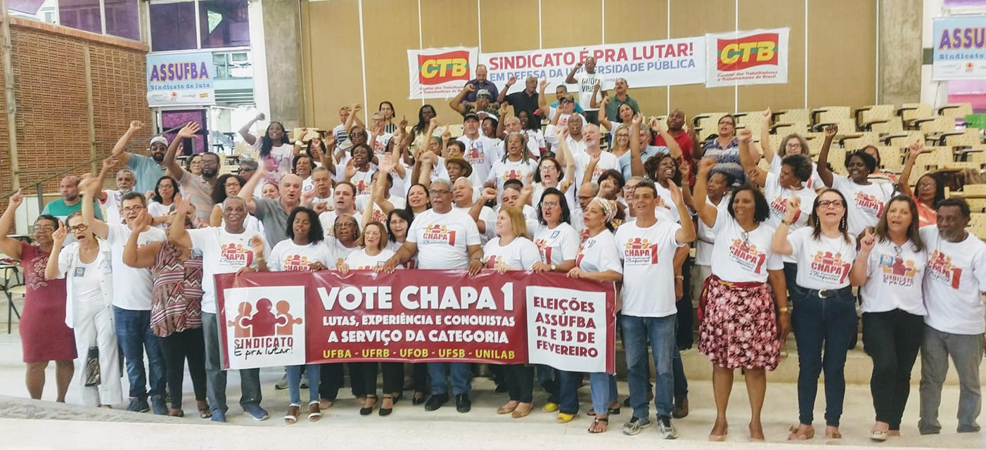 Chapa 1 – Sindicato é Pra lutar vence as Eleições da ASSUFBA (triênio 2020-2023)