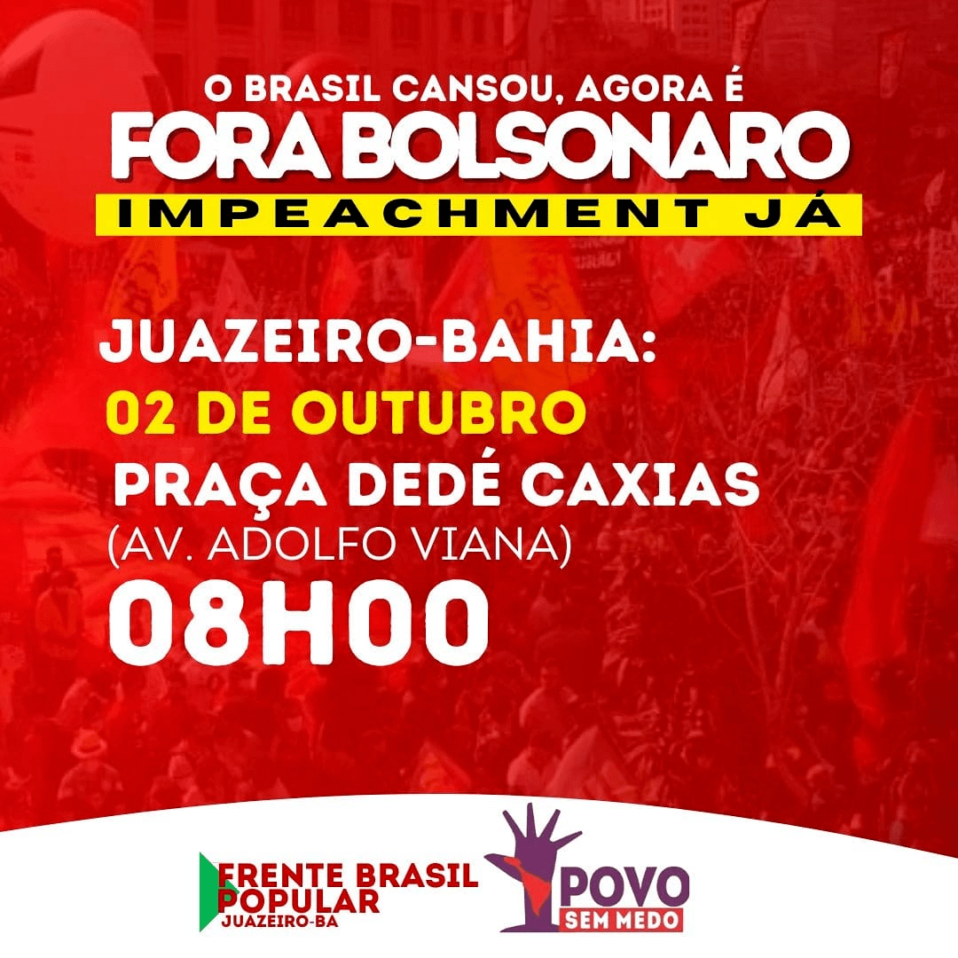 Regional Norte convoca a população para ato fora Bolsonaro