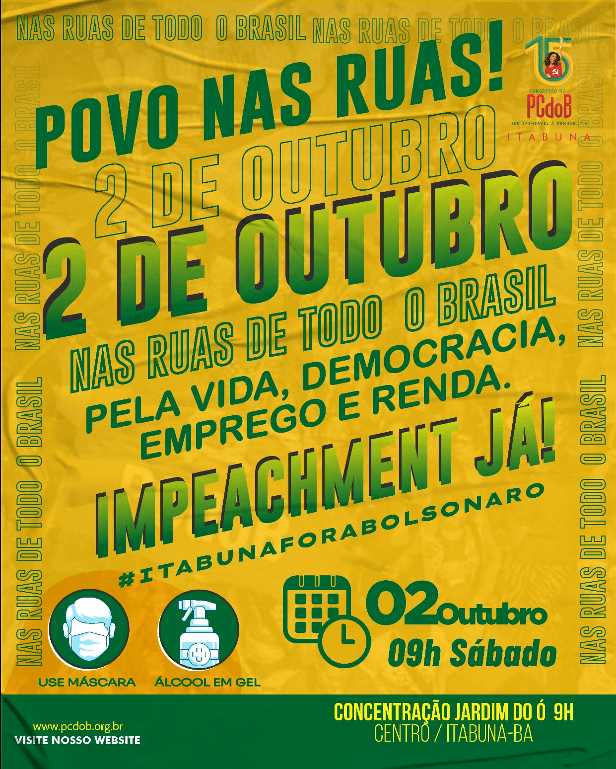 Regional Sul realiza ato fora Bolsonaro na cidade de Itabuna